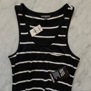 EXPRESS STRIPED HIGH-LOW DRESS